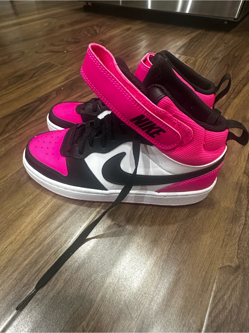 Nike High-Top Sneakers - Hot Pink, Black & White - Picture 2 of 4